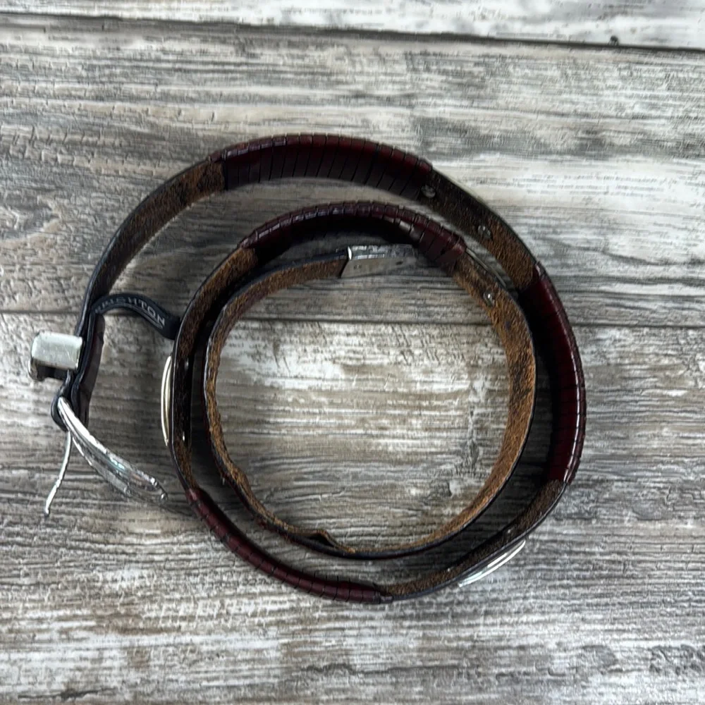 Vintage BRIGHTON Men's Leather Belt - Brown, Size 40